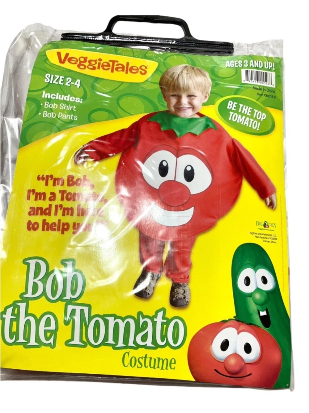 VeggieTales Bob The Tomato Halloween Costume 2-4 years Kids Children Ages 3+ NWT